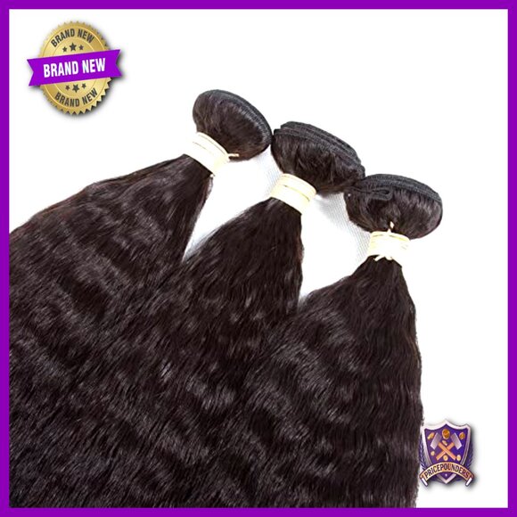 26 28 30 Inch Kinky Straight Human Hair Bundles 3pcs Virgin Hair main image 3
